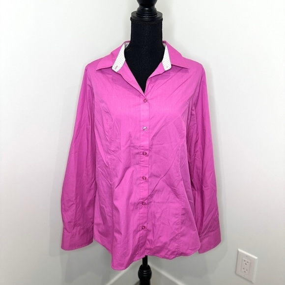 George Women's Purple Wrinkle Resistant Button Up (L) - Picture 2 of 7